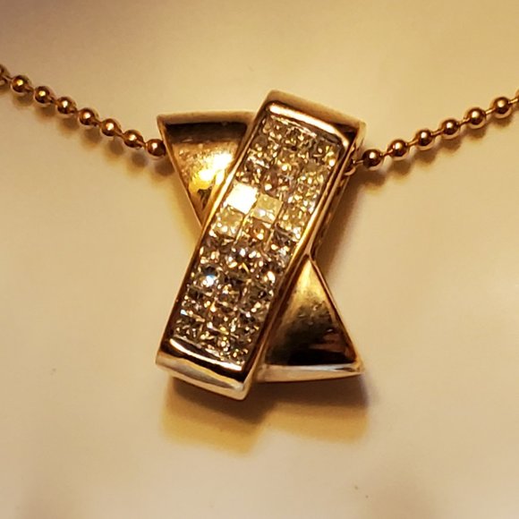 14K   YELLOW   GOLD  DIAMOND   PENDANT - Picture 6 of 9